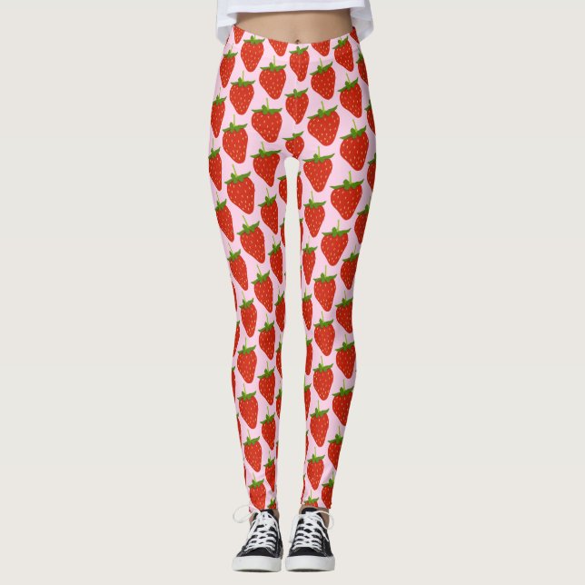 Leggings de mujer con patrones de fresa (Anverso)