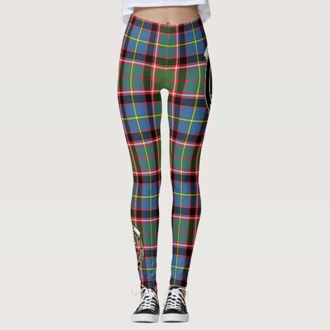 Leggings de mujer con tartán de la cresta de vidri (Anverso)