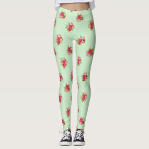 Leggings de mujer florales con capullos de rosa ve