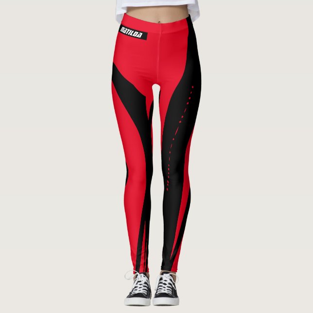Leggings de mujeres Black Red White (Anverso)