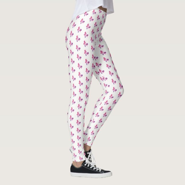Leggings de mujeres con mariposas de cinta rosada (Derecha)