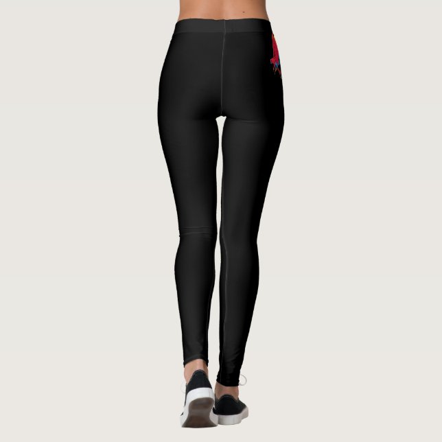 Leggings de mujeres negras con diseño de loro (Reverso)