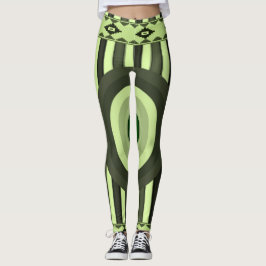 leggings de mujeres negras verdes
