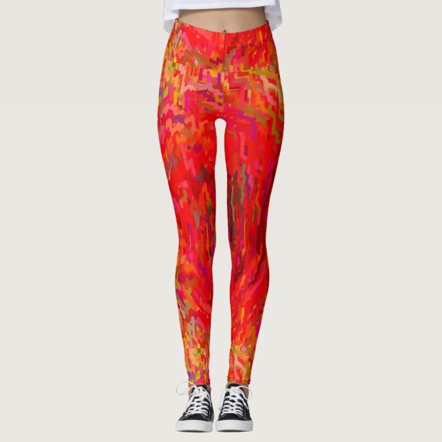 Leggings de mujeres rojas/amarillas (Anverso)