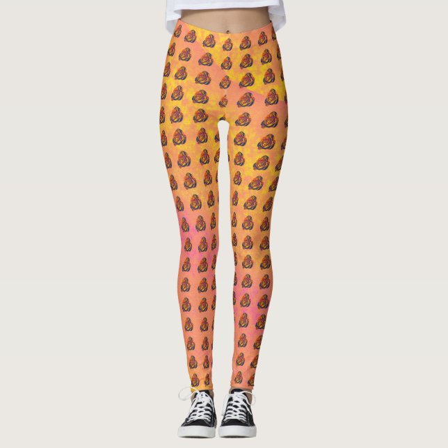 Leggings de mujeres Rosas naranjas (Anverso)