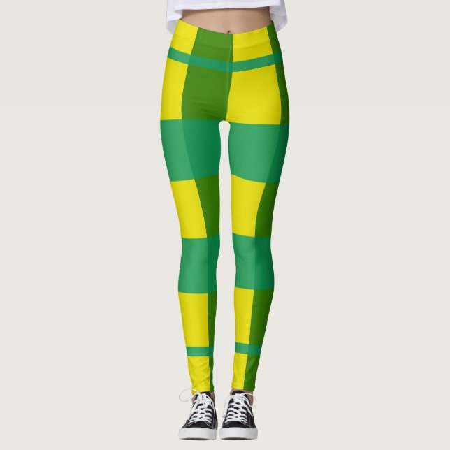 Leggings de mujeres verdes/amarillas (Anverso)