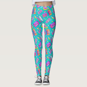 Leggings de música cassette de moda Verde azulada