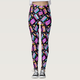 Leggings de música cassette de Neon y Black Trendy