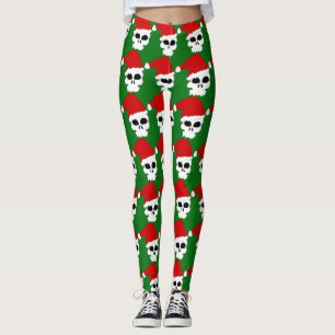 leggings de navidades de cráneo de gótico