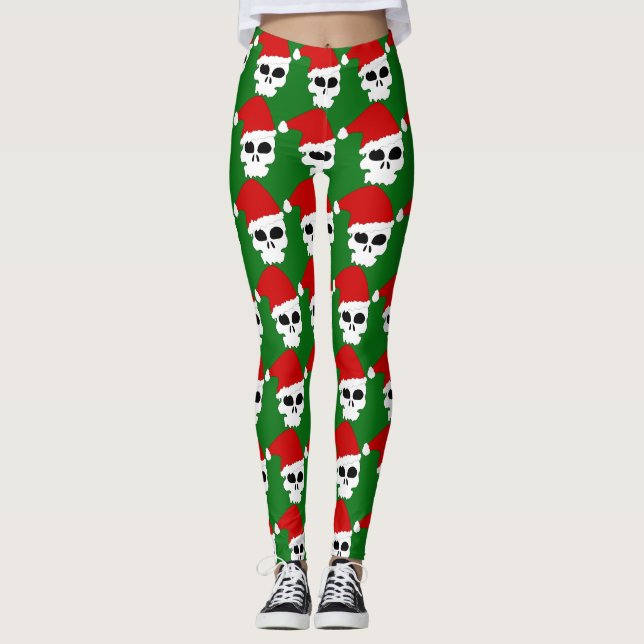 leggings de navidades de cráneo de gótico (Anverso)