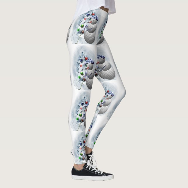Leggings de Navidades Snowman de la pelota de golf (Derecha)