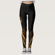 Leggings de oro y negro "Elegancia dorada"