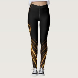 Leggings de oro y negro "Elegancia dorada"