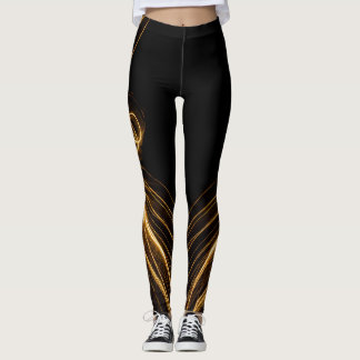 Leggings de oro y negro "Elegancia dorada"