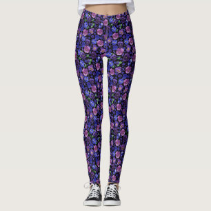 Leggings de paneles morados y azules