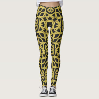 Leggings de patrón negro y oro para la Tribuna Fun