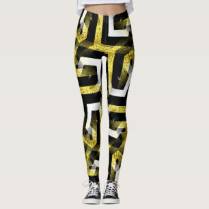 Leggings de patrón negro y oro para zebra graciosa