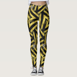 Leggings de patrón negro y oro para zebra graciosa