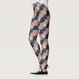 Leggings de patrón repetido de bruja acuarela