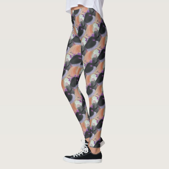 Leggings de patrón repetido de bruja acuarela (Izquierda)