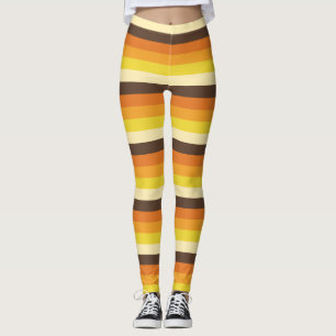 Leggings de patrones de color retro a rayas de los