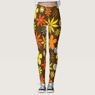 Leggings de patrones florales de estilo de los añ