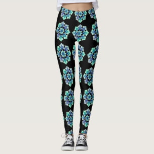 Leggings de patrones geométricos de impresión comp