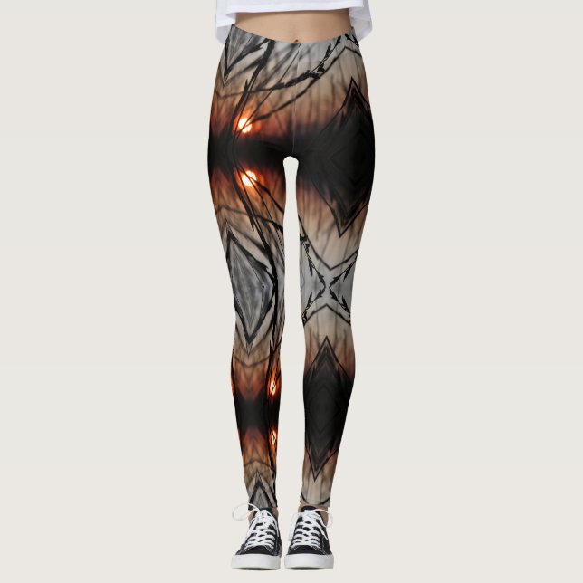Leggings de Personalizados gráficos de Sol fractal (Anverso)