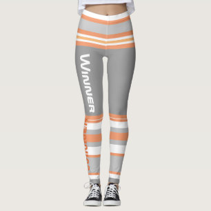 Leggings de Poder Ganador con Rayas Divertidas