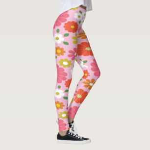 Leggings de potencia de las flores de los años 60