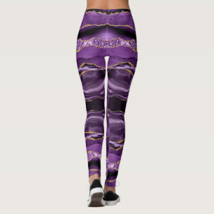 Leggings de Purpurina de oro morado