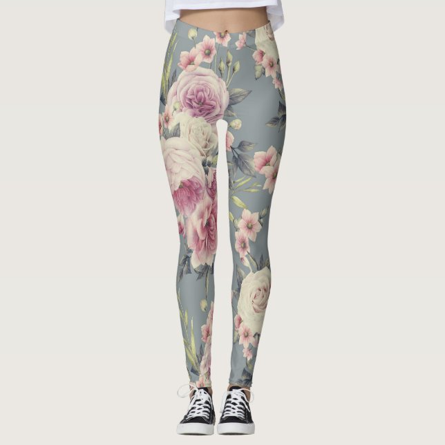 leggings de rosas rosadas (Anverso)