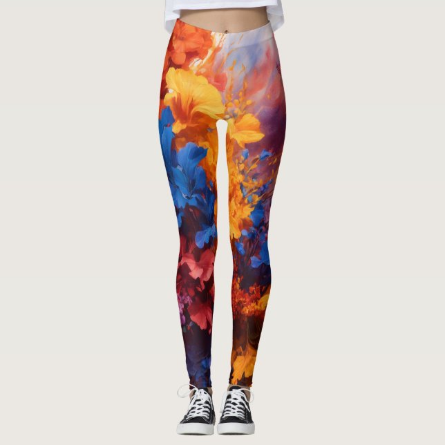 Leggings de Salpicadura de Acuarela Abstracta (Anverso)
