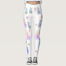 Leggings de San Valentín, besos de jirafas