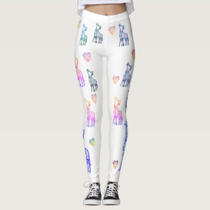 Leggings de San Valentín, besos de jirafas