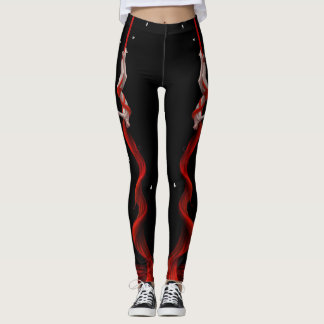 Leggings de seda negra y roja, arialista,