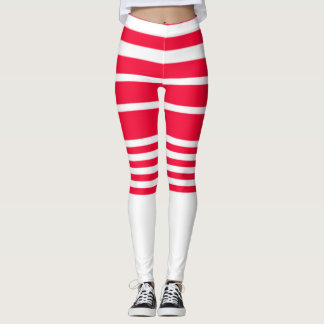 Leggings de shorts a rayas rojas y blancas