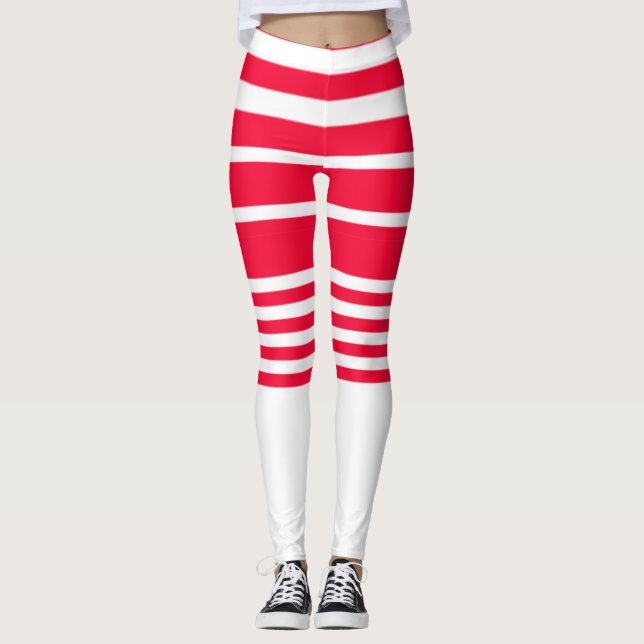 Leggings de shorts a rayas rojas y blancas (Anverso)