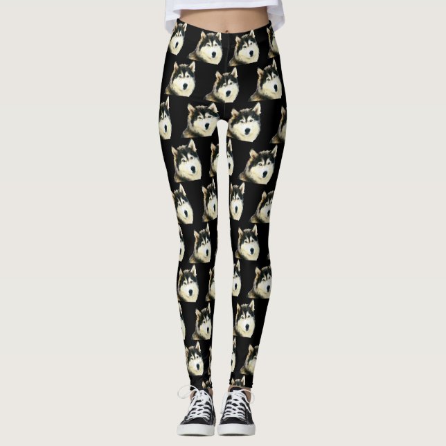 Leggings de Siberian Husky Adorable (Anverso)