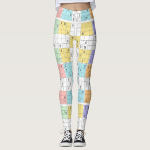 leggings de sudoku pastel