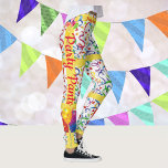 Leggings de tiempo de fiesta celebran los bebés de<br><div class="desc">¿Es tu cumpleaños? ¿Quieres celebrar un logro? ¿Has alcanzado tu meta? ¡Celébrenlo! Puede cambiar el color de fondo si desea e insertar el texto utilizando la plantilla. ¡Diviértete!</div>