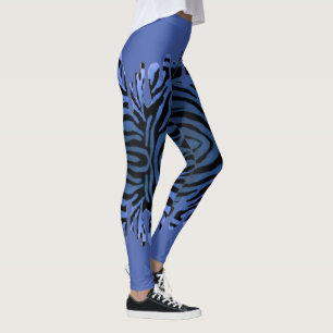 Leggings de tigre con azul derramado