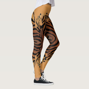 Leggings de tigre con color naranja derramado