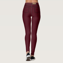 Leggings de vaqueros rojos falsos