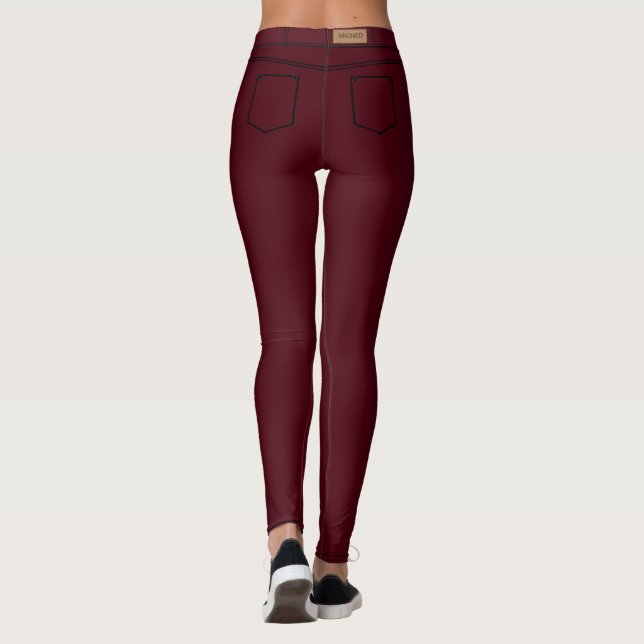 Leggings de vaqueros rojos falsos (Reverso)
