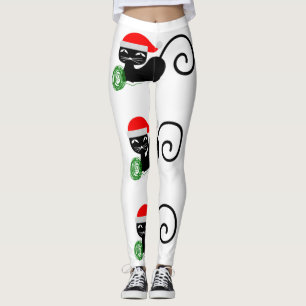 leggings de xmas santa cat
