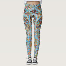 Leggings de yoga con estampado floral botánico azu
