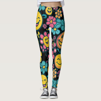 Leggings de yoga para gimnasio con flores
