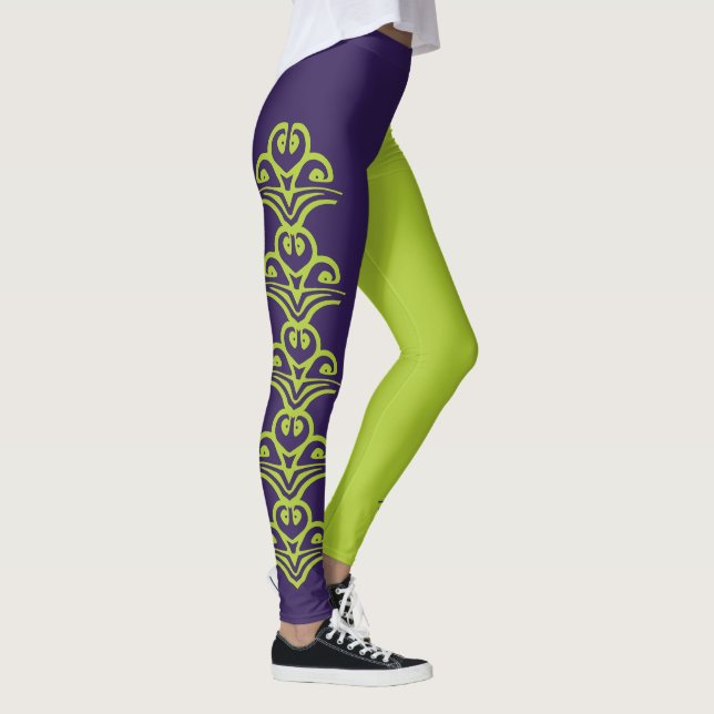 Leggings Deco morado y verde Reversi Jester (Derecha)