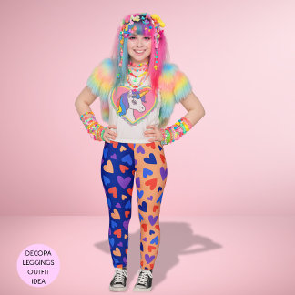 Leggings Decora Colorido Corazones Kawaii Harajuku Moda Jap
